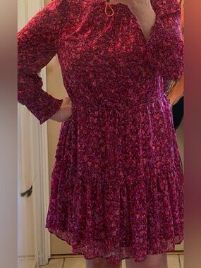 London Times Fuchsia & Magenta Floral Dress. Size-16.